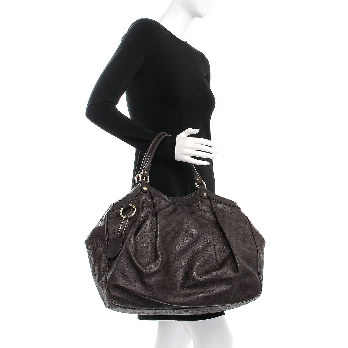 Guccissima Signature Large Sukey Tote Chocolate