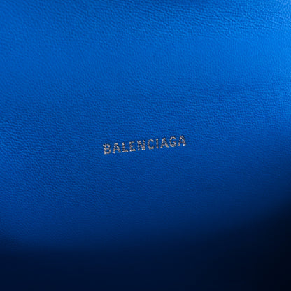 Balenciaga Shiny Box Calfskin Tonal B Hourglass Top Handle Bag XS Screen Blue 6 of 12