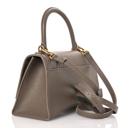 Balenciaga Grained Calfskin Small Hourglass Top Handle Bag Mink Grey 3 of 14