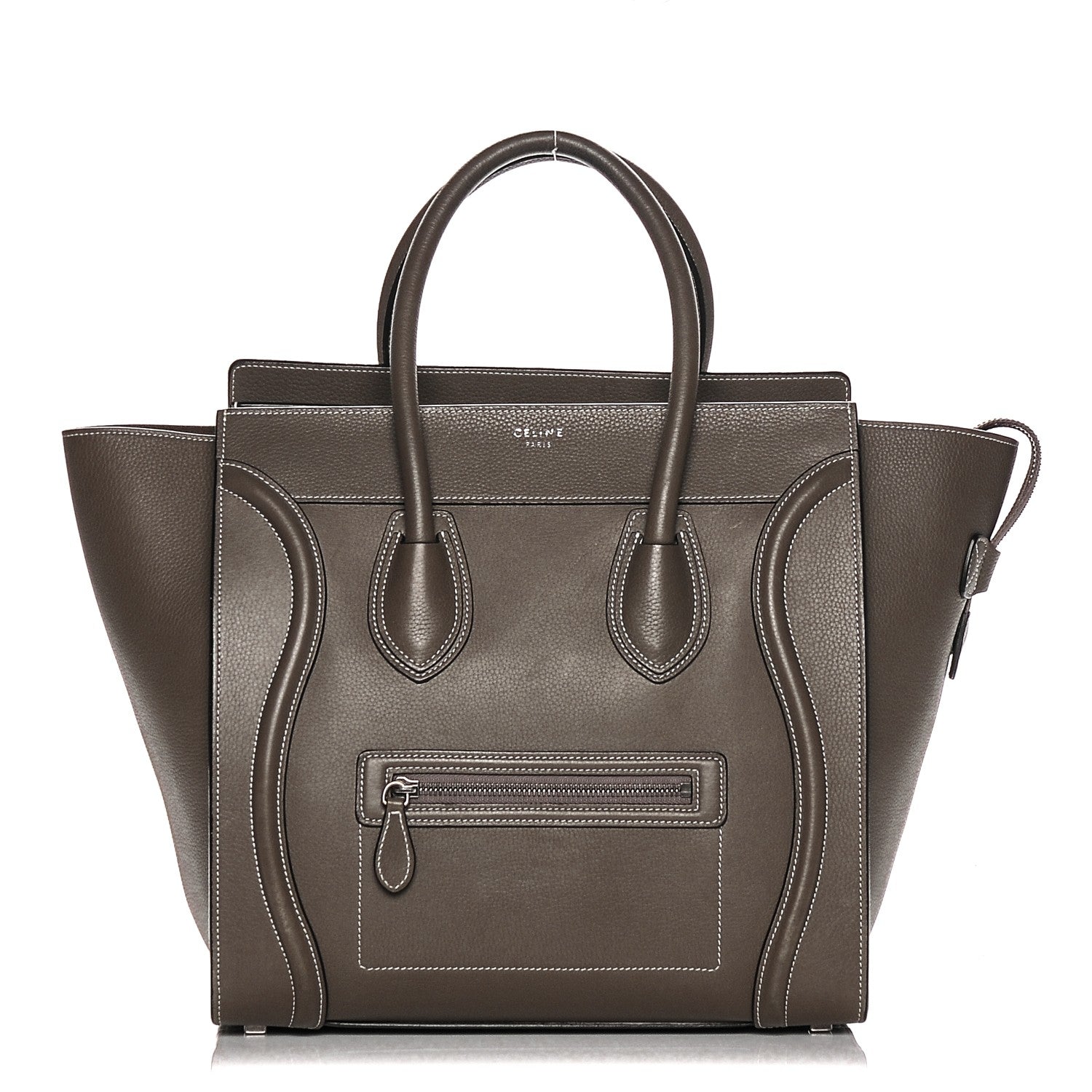 Celine Drummed Calfskin Mini Luggage Souris 1 of 6