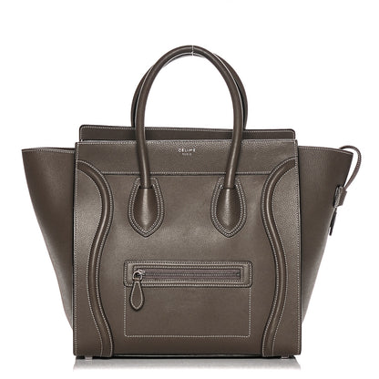 Celine Drummed Calfskin Mini Luggage Souris 1 of 6