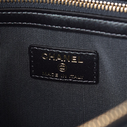 Chanel Iridescent Caviar Quilted Large Cosmetic Case Black 6 of 11