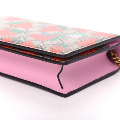 Gucci GG Supreme Monogram Strawberry Chain Wallet 10 of 10