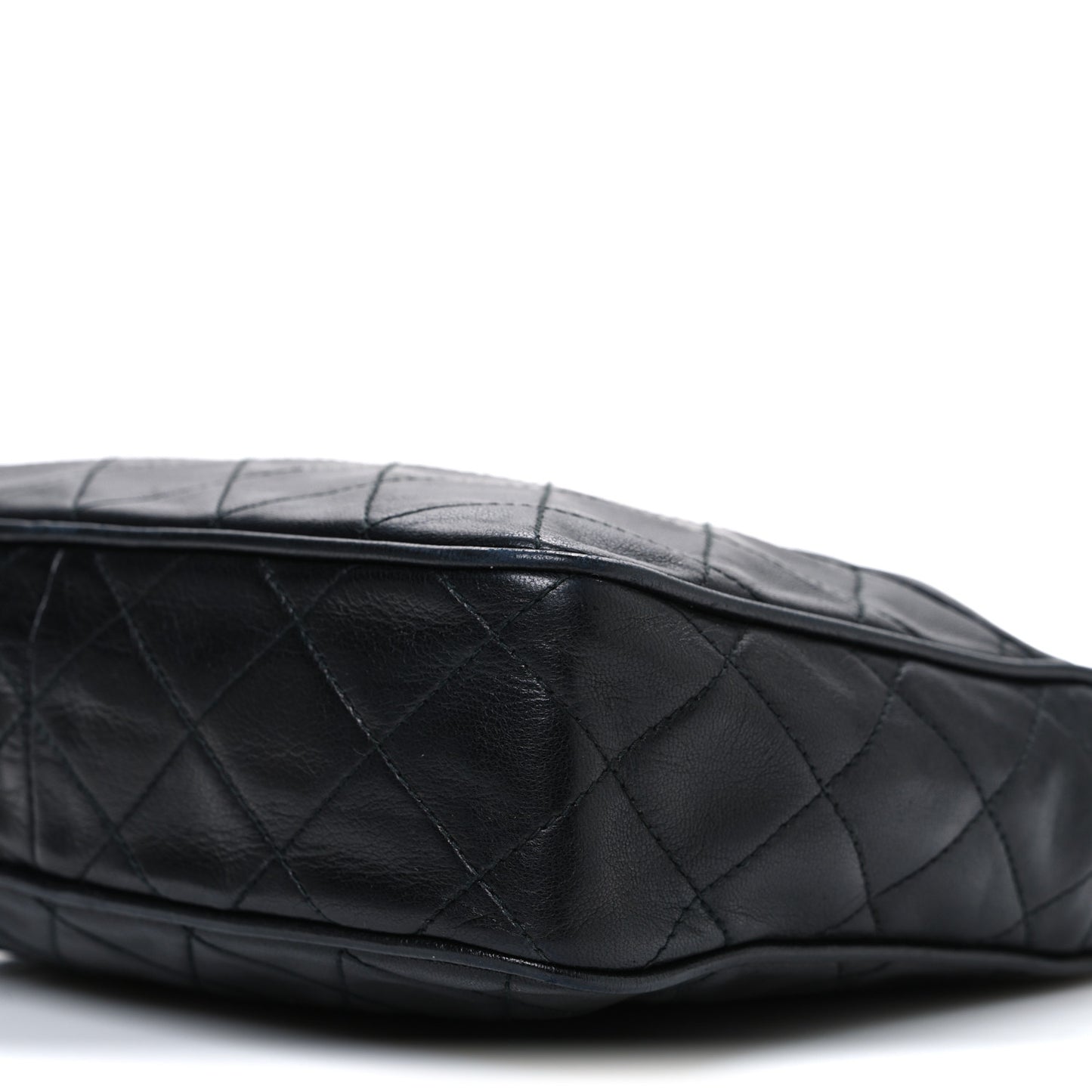Lambskin Quilted CC Tassel Camera Case Black