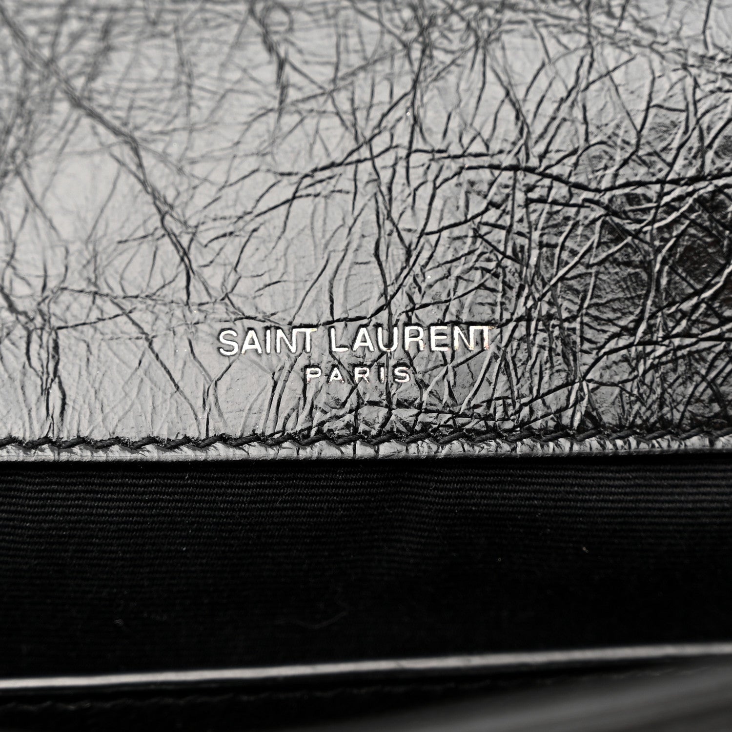 Saint Laurent Crinkled Lambskin Matelasse Monogram Baby Niki Chain Satchel Black 6 of 12