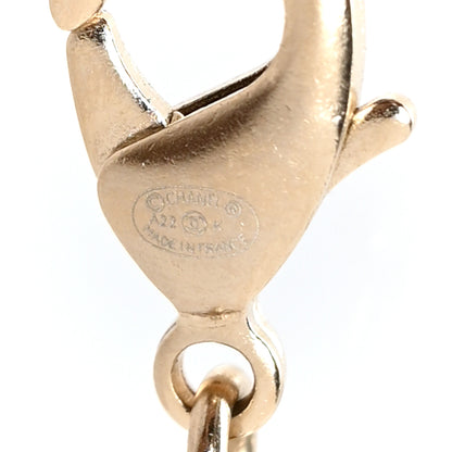 Chanel Pearl Crystal Baguette CC Short Necklace Gold 5 of 5