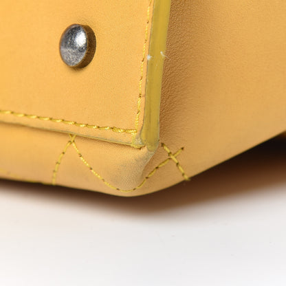Chanel Calfskin Stitched Urban Luxury Top Handle Bag Yellow 14 of 20
