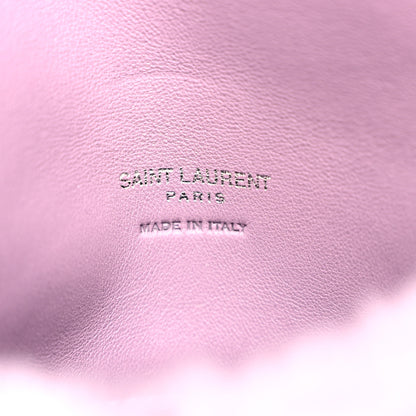 Saint Laurent Shearling Quilted Monogram Loulou Puffer Pouch Clutch Lilac 7 of 12