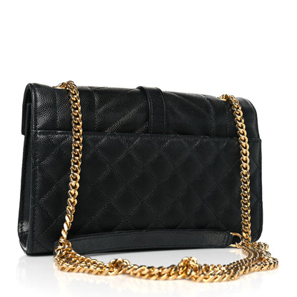 Saint Laurent Grain De Poudre Textured Mixed Matelasse Triquilt Small Monogram Satchel Black 3 of 14