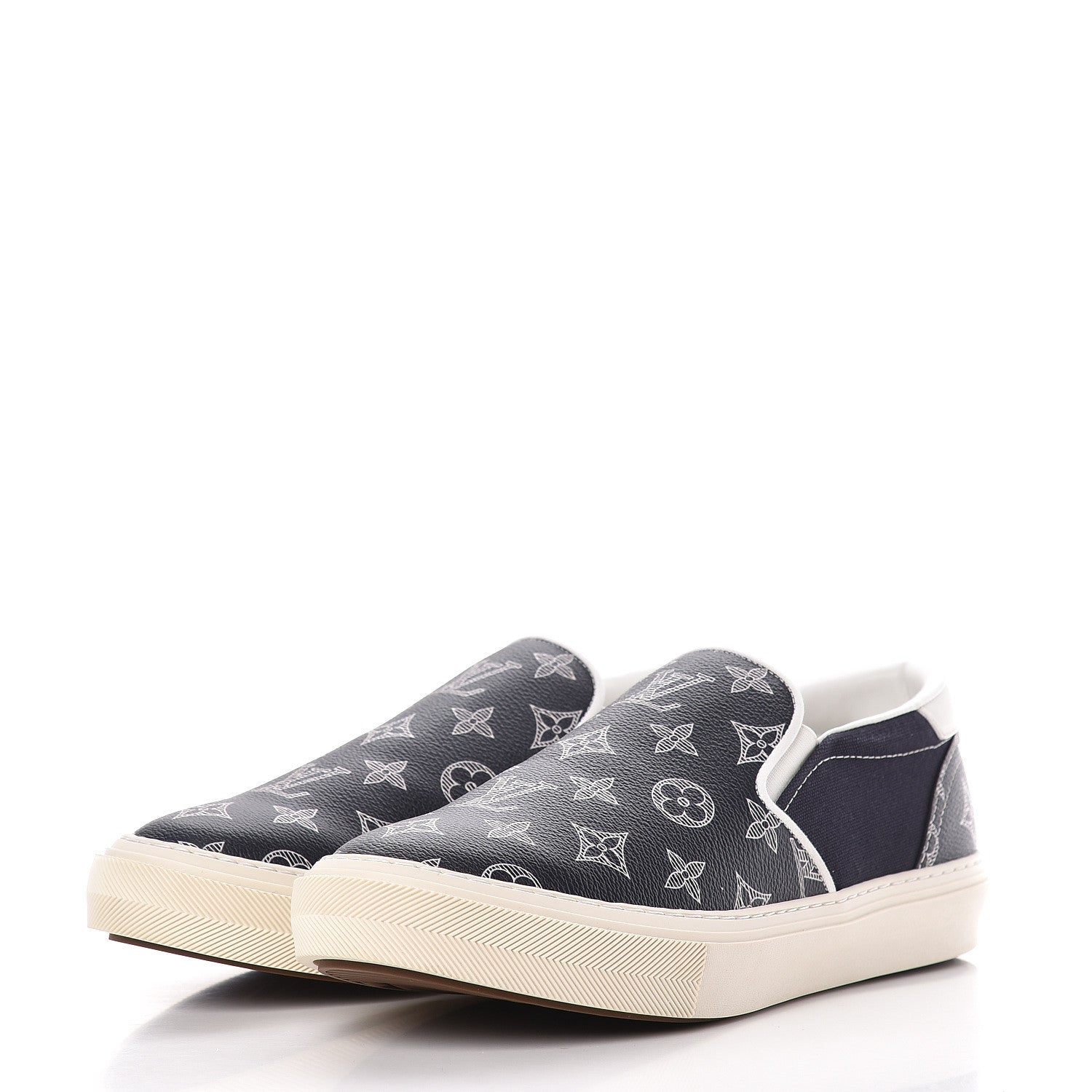 Louis Vuitton Savane Monogram Trocadero Slip On Sneakers 7.5 Encre 3 of 11
