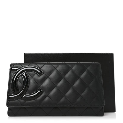 Chanel Calfskin Quilted Cambon Long Double Wallet Black 8 of 8