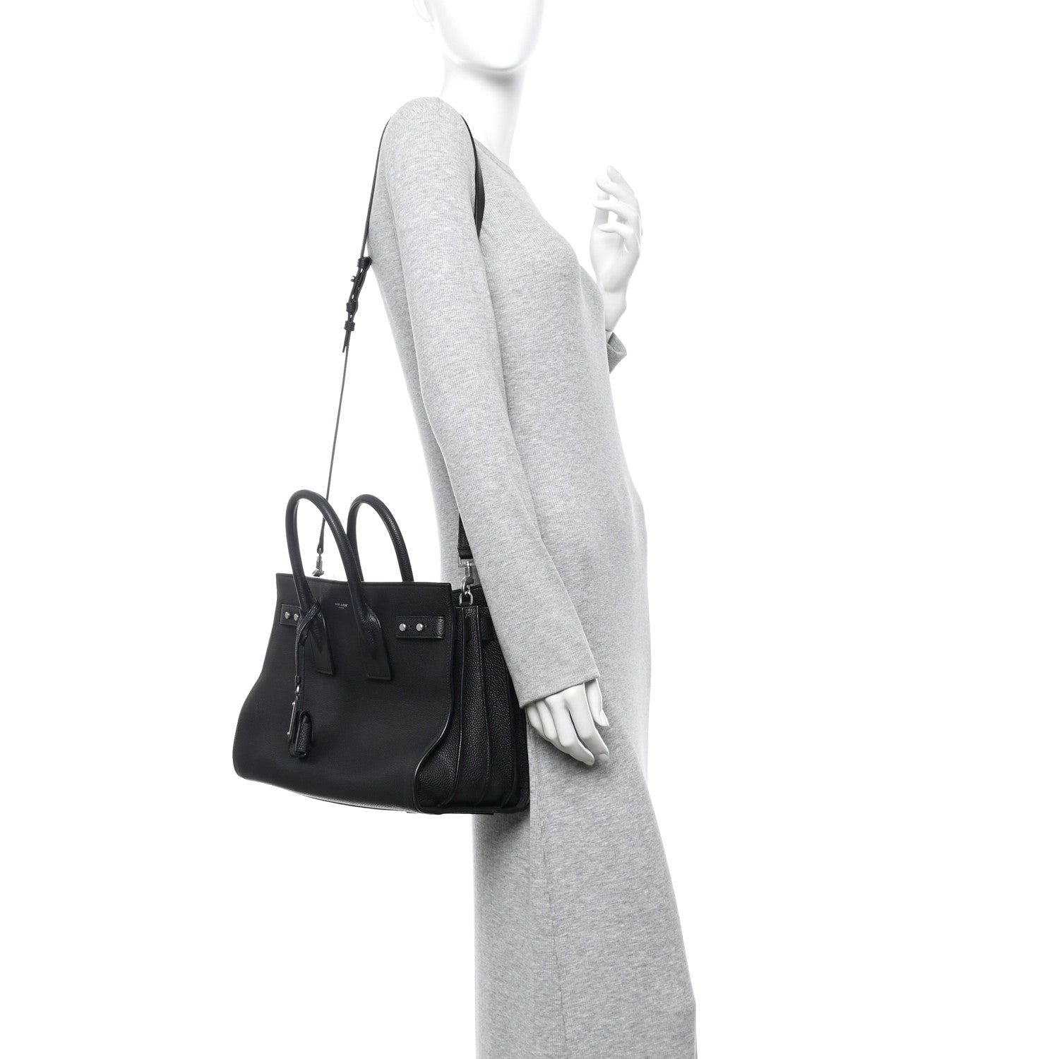 Saint Laurent Grained Calfskin Small Supple Sac De Jour Black 2 of 14