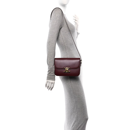 Celine Shiny Calfskin Medium Triomphe Light Burgundy 3 of 10