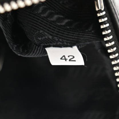 Prada Soft Calfskin Diagramme Wristlet Pouch Bag Black 7 of 7