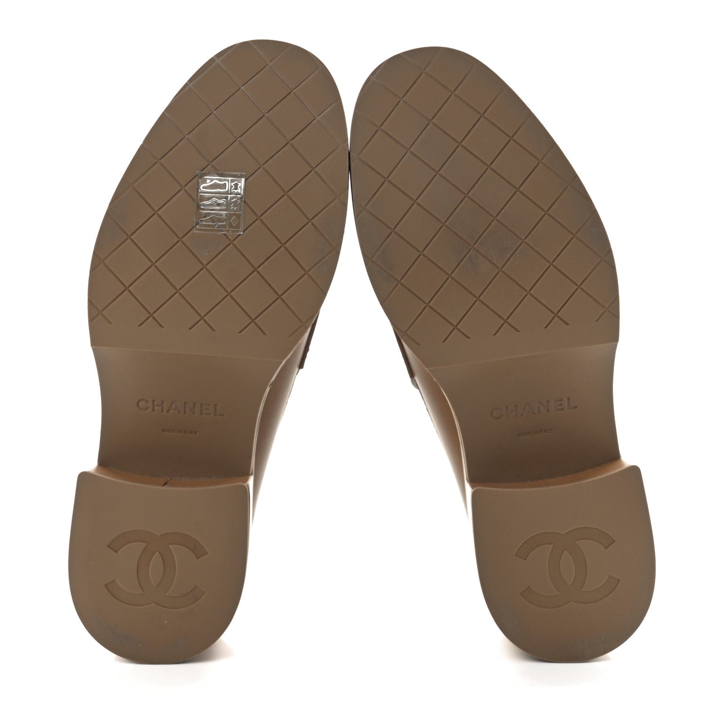 Calfskin CC Platform Loafers 38 Beige
