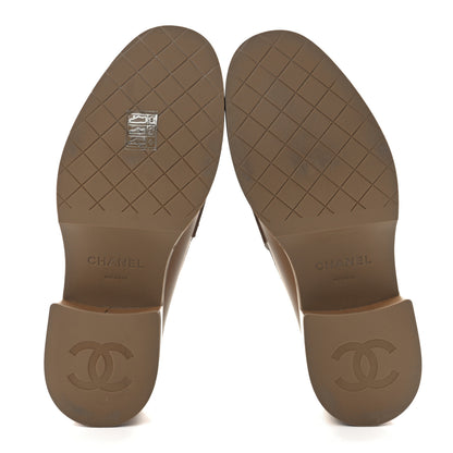Chanel Calfskin CC Platform Loafers 38 Beige 5 of 8