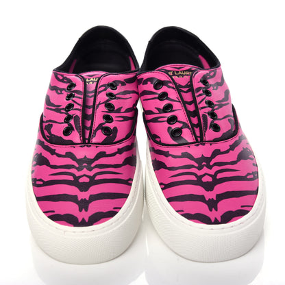 Saint Laurent Nappa Zebra Mens Venice Sneakers 42 Fuchsia Black 5 of 11