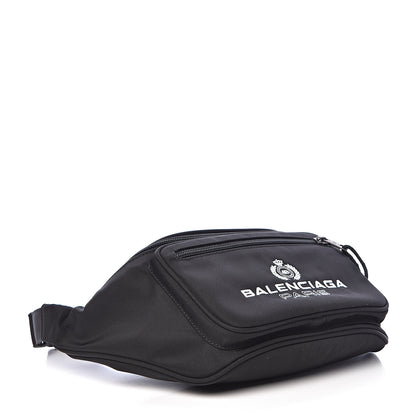Balenciaga Nylon Crest Logo Embroidered Explorer Beltpack Black 5 of 11