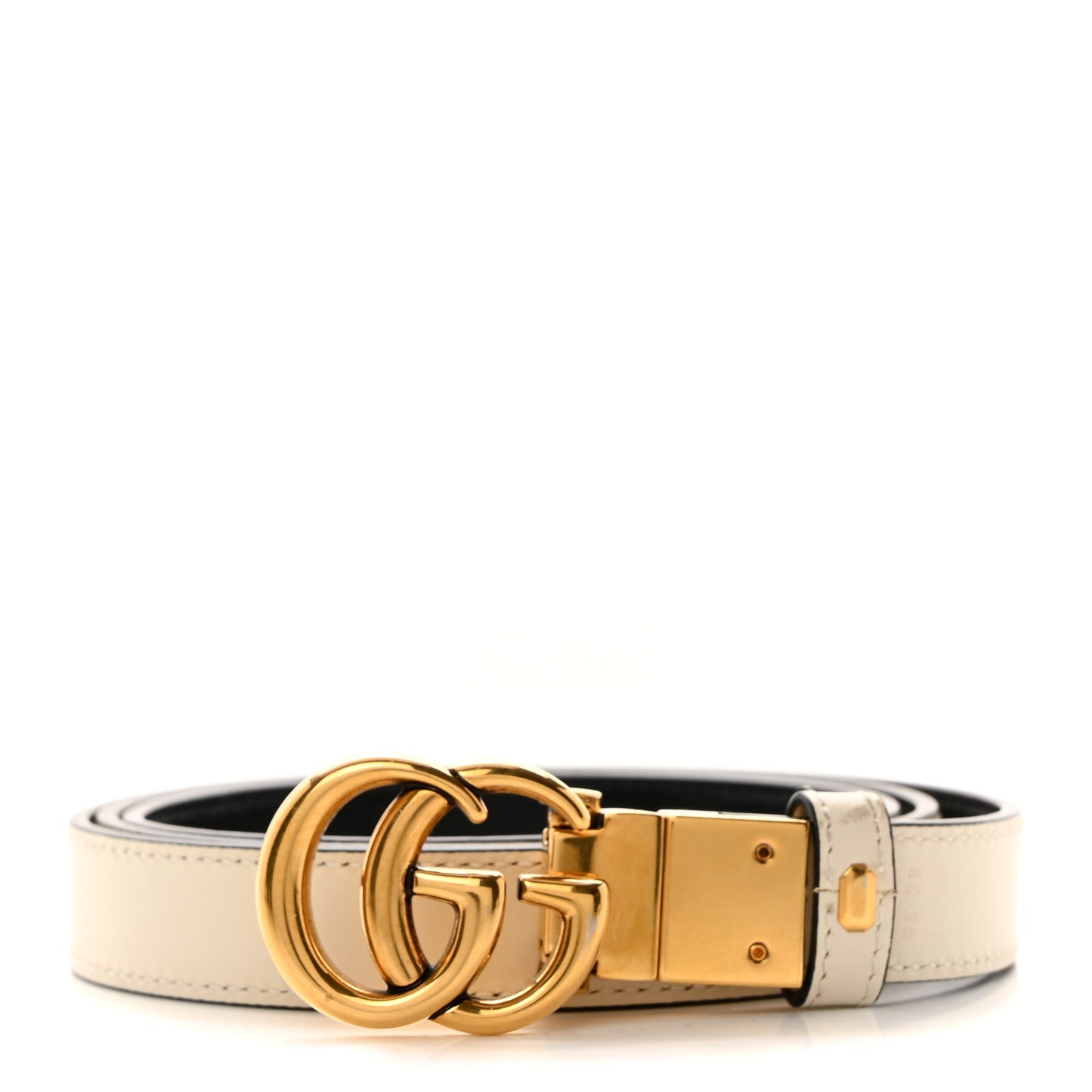 Plutone Calfskin Double G Reversible 20mm Belt 95 38 Black White