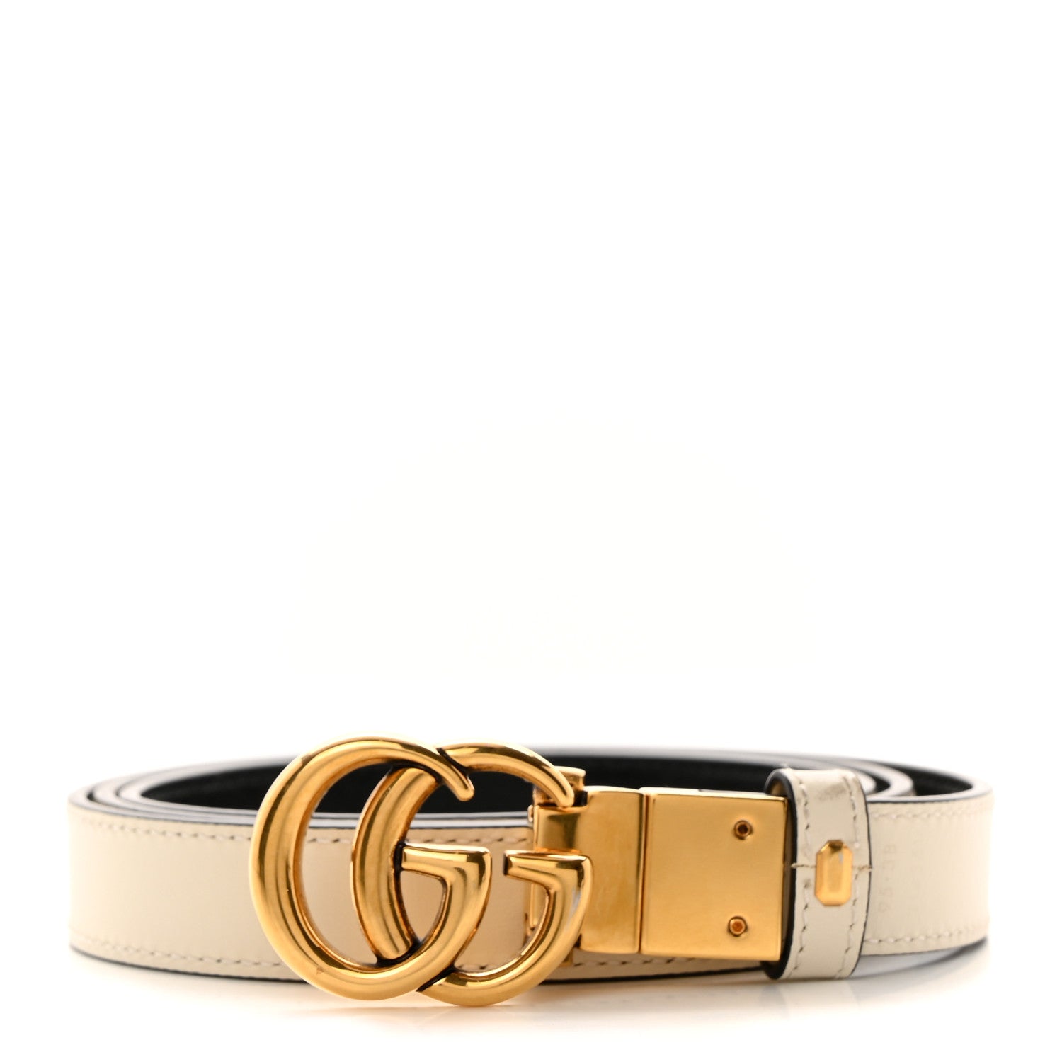 Gucci Plutone Calfskin Double G Reversible 20mm Belt 95 38 Black White 1 of 7
