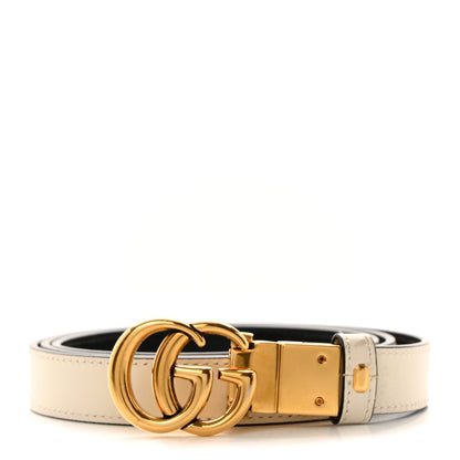 Gucci Plutone Calfskin Double G Reversible 20mm Belt 95 38 Black White 1 of 7