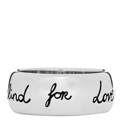 Gucci Sterling Silver Wide Blind for Love Band Ring 60 9.25 1 of 5