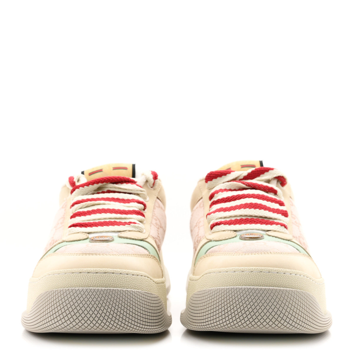 New Canvas GG Monogram Nubuck Womens Screener 50mm Sneakers 41 Skin Rose Dark Skin Rose Multicolor