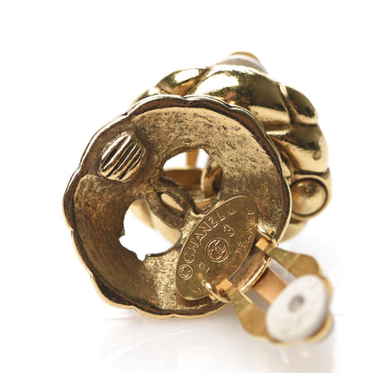 Chanel CC Button Clip On Earrings Gold 4 of 5