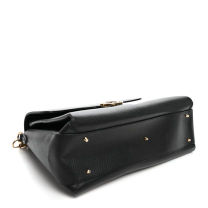 Gucci Dollar Calfskin Medium Interlocking G Top Handle Shoulder Bag Black 4 of 11