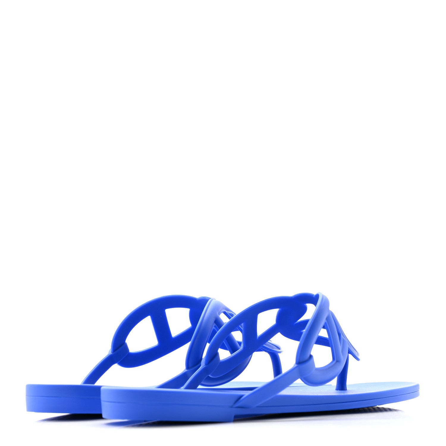 Hermes Rubber Womens Egerie Sandals 38 Bleu Outremer 5 of 10