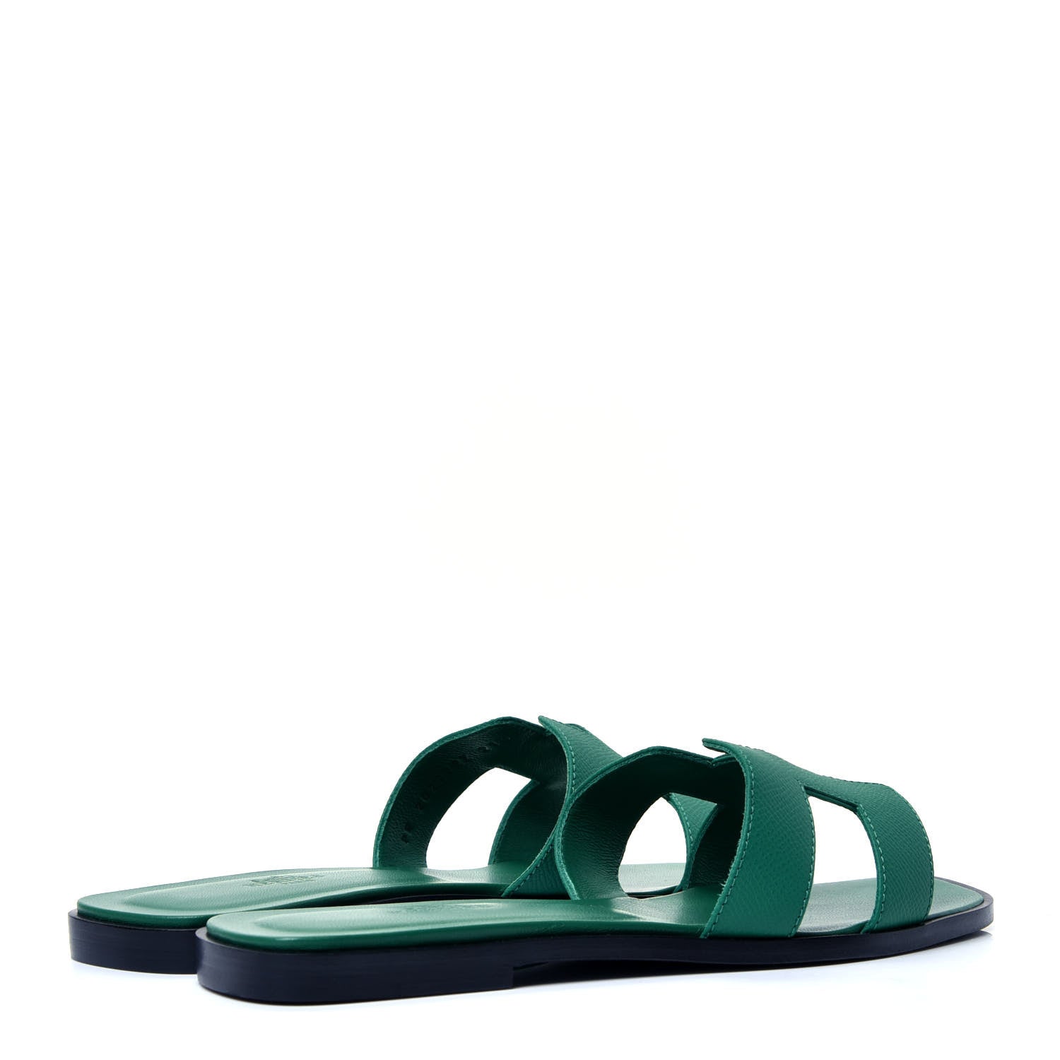 Hermes Epsom Oran Sandals 39 Vert Emeraude 3 of 10