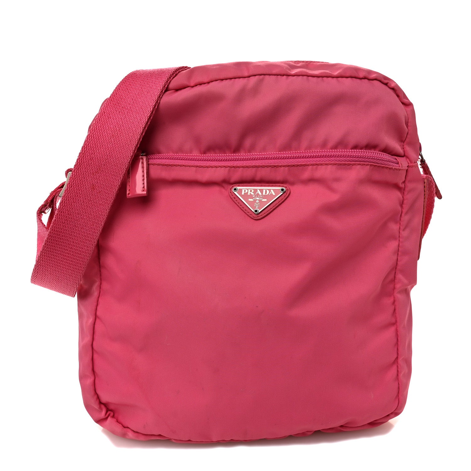 Prada Nylon Messenger Bag Fuxia 1 of 23