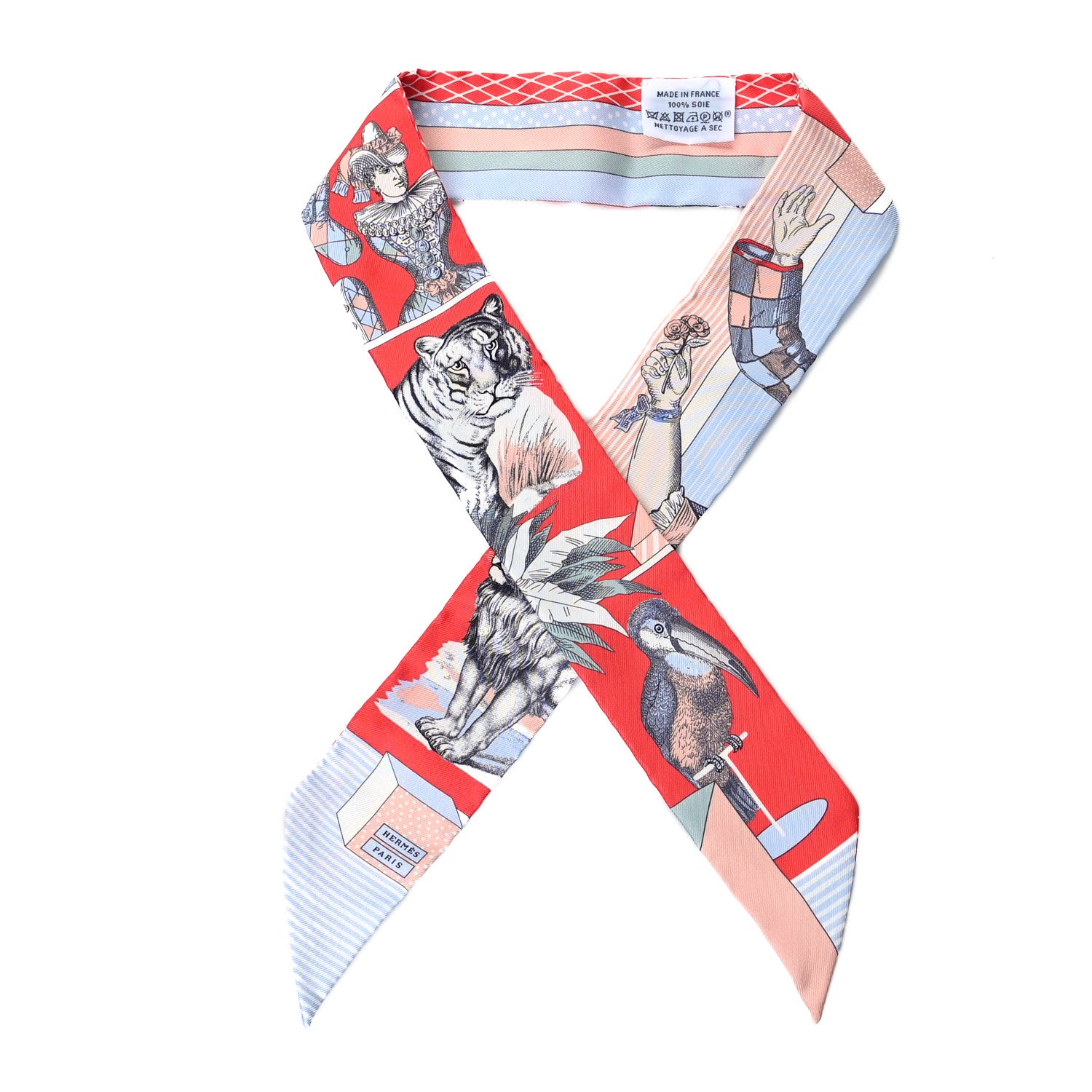 Hermes Silk Twilly Grand Theatre Nouveau Grenadine Ciel Rose 1 of 4