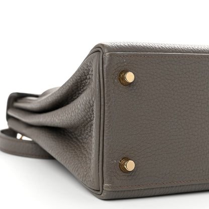 Hermes Taurillon Clemence Kelly Retourne 28 Etain 9 of 15