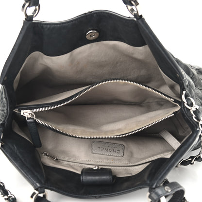 Chanel Iridescent Calfskin Stitched CC Shopping Tote Black 5 of 12