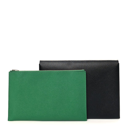 Hermes Epsom Calvi Pouch Black Cactus 1 of 15