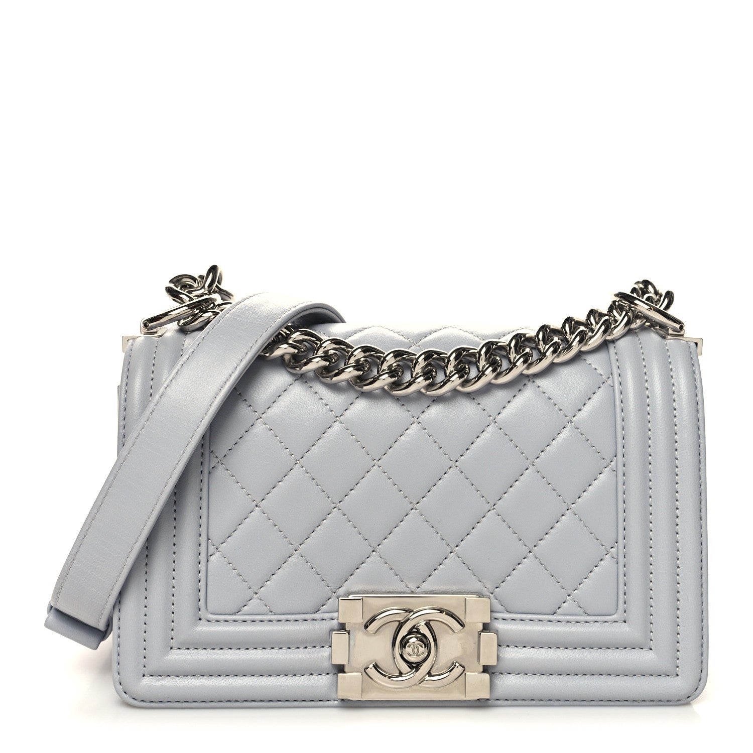 Chanel Calfskin Quilted Small Boy Flap Grey 1 of 12
