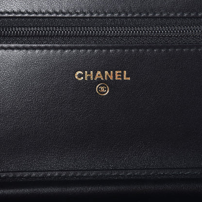 Chanel Caviar Quilted CC Filigree Wallet On Chain WOC Black 6 of 8