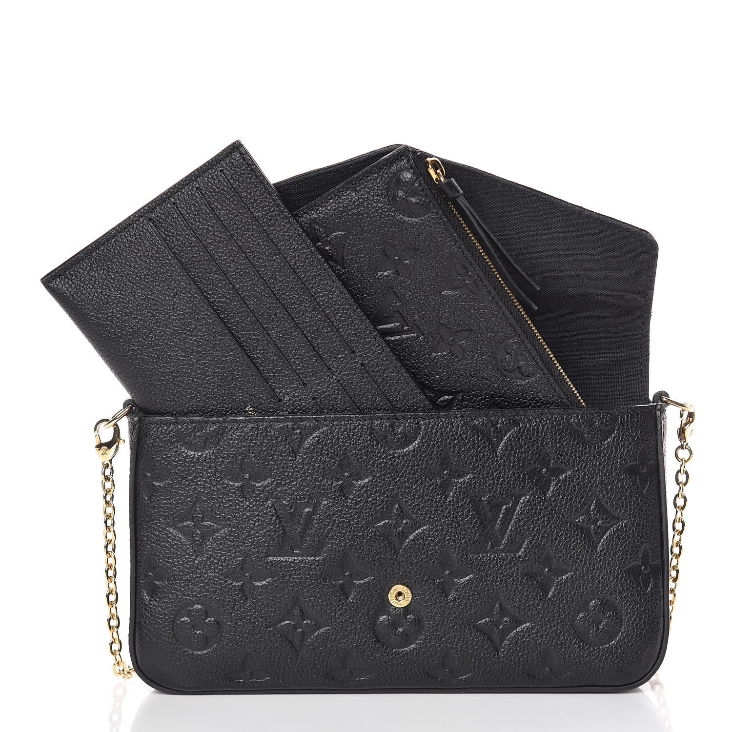 Louis Vuitton Empreinte Pochette Felicie Chain Wallet Black 9 of 13