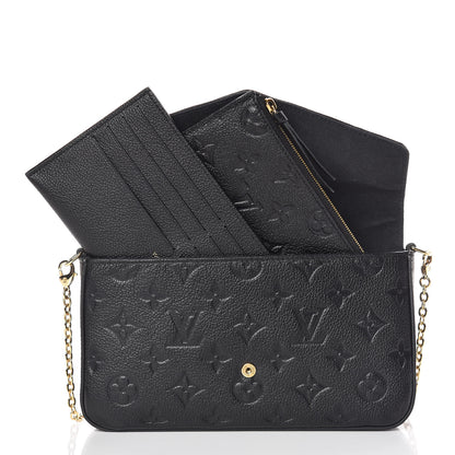 Louis Vuitton Empreinte Pochette Felicie Chain Wallet Black 9 of 13