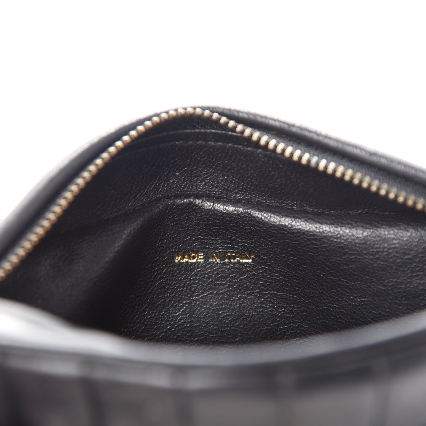 Lambskin Vertical Quilted Tassel Camera Case Black