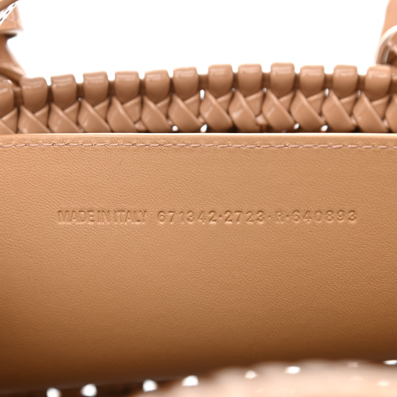 Balenciaga Varnished Faux Calfskin Braided XS Bistro Basket Beige 7 of 8