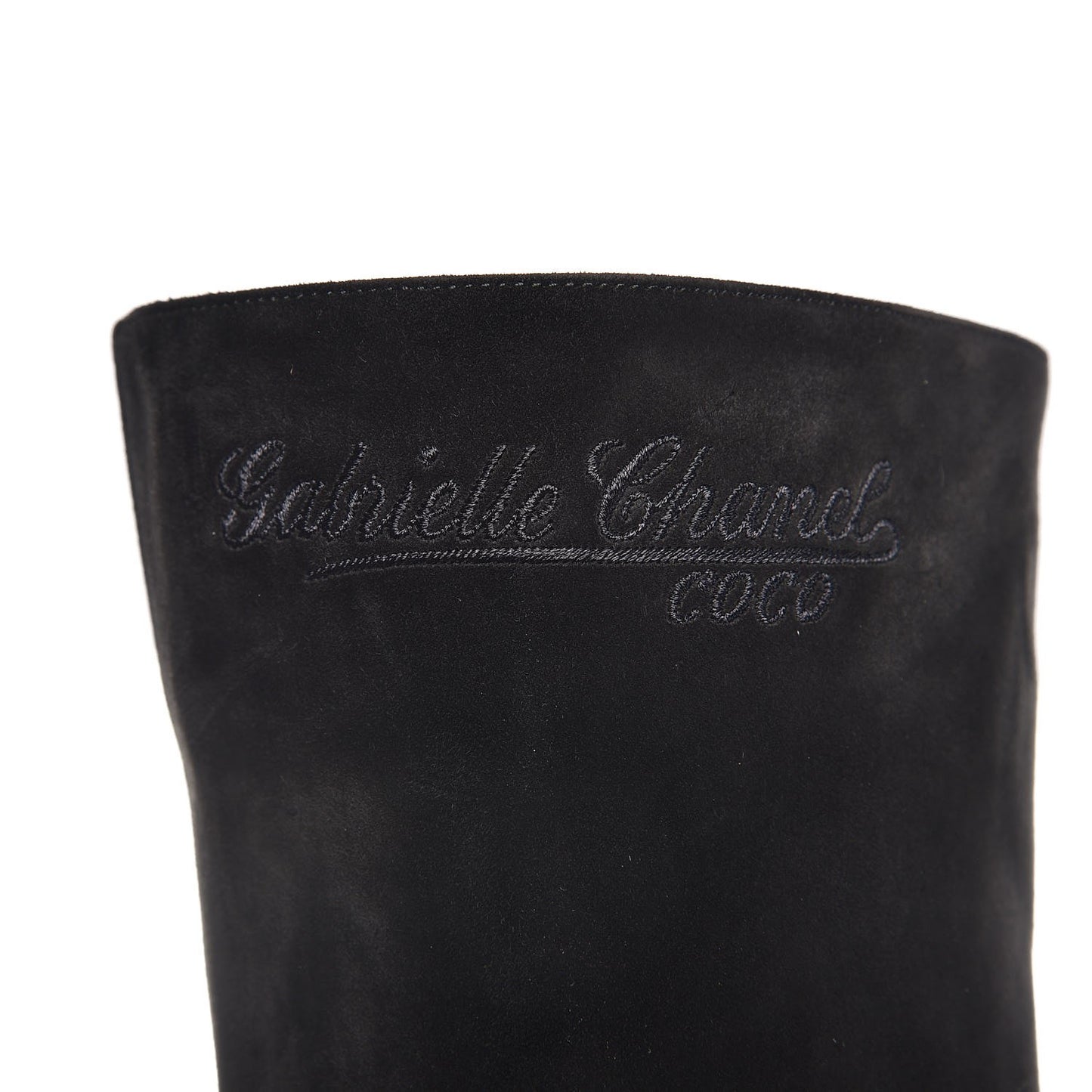 Suede Calfskin Satin Gabrielle Cap Toe Short Boots 38 Black