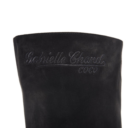 Chanel Suede Calfskin Satin Gabrielle Cap Toe Short Boots 38 Black 9 of 12
