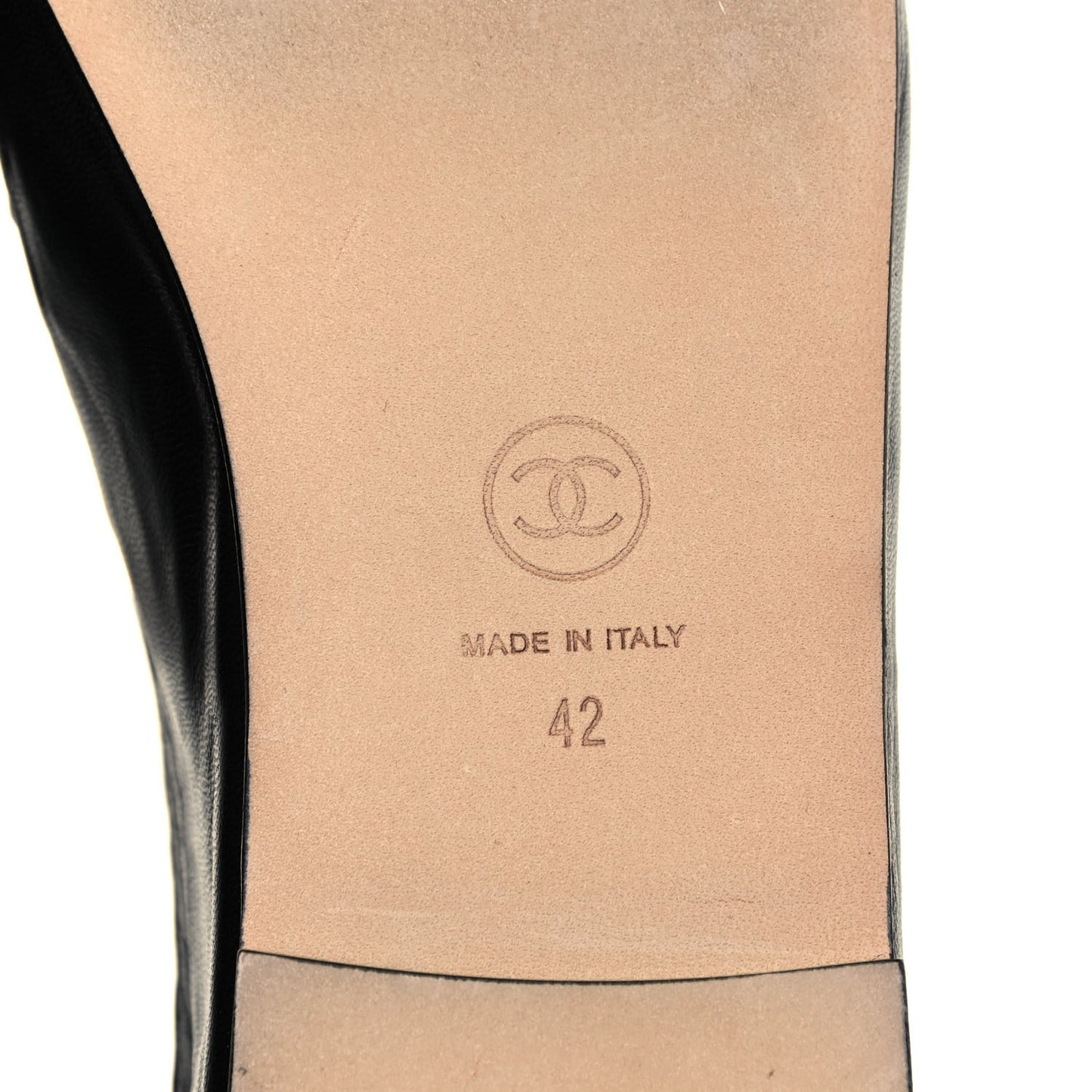 Calfskin CC Chain Loafers 42 Black