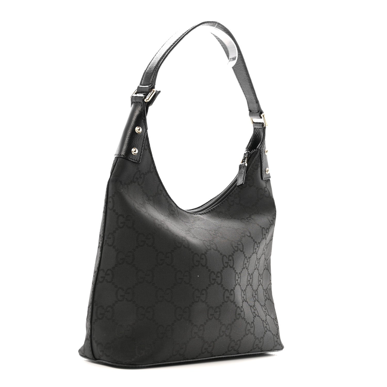 Gucci Nylon Monogram Small Hobo Black 3 of 14