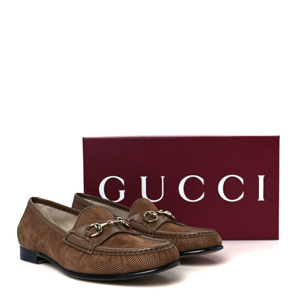 Gucci Corduroy Womens 1953 Horsebit Loafers 38.5 Velvety Camel 9 of 9