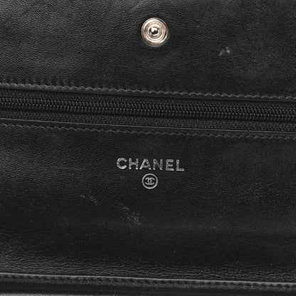 Chanel Patent Quilted Wallet On Chain WOC Black 6 of 13