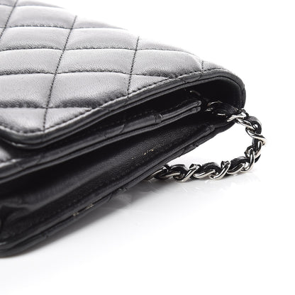 Chanel Lambskin Quilted Wallet On Chain WOC Black 12 of 18