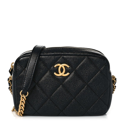 Chanel Shiny Caviar Quilted Chain Melody Camera Bag Black 1 of 10